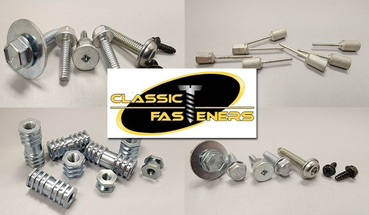 a collage of four images of stainless steel fasteners