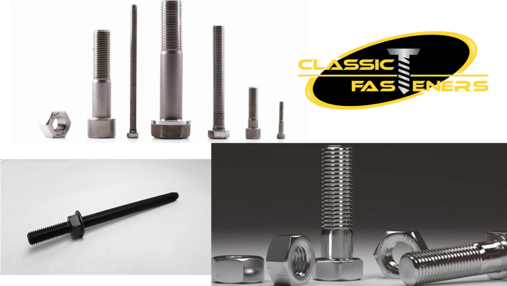 Bolts and screws in different sizes. High quality fastener standards in the industry.